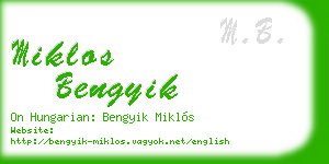 miklos bengyik business card